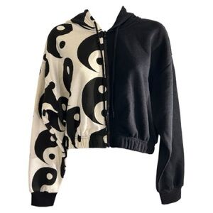 Forever 21 Black and White Yin Yang Bomber Jacket